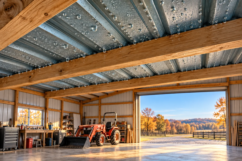Illustrative construction image for Why Is Your Metal Building Dripping When It Hasn’t Rained?