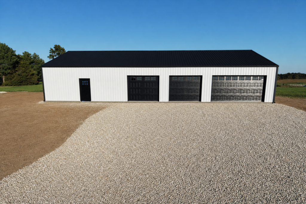 Custom Man Cave Pole Shed — project photograph