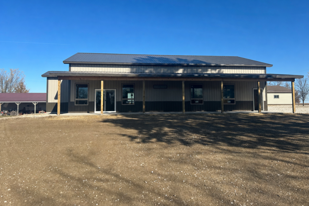 Ash Gray Multi-Bay Workshop completed project view — Edited project photograph