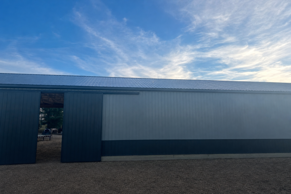 Long-Bay Farm Storage Building completed project view — Edited project photograph