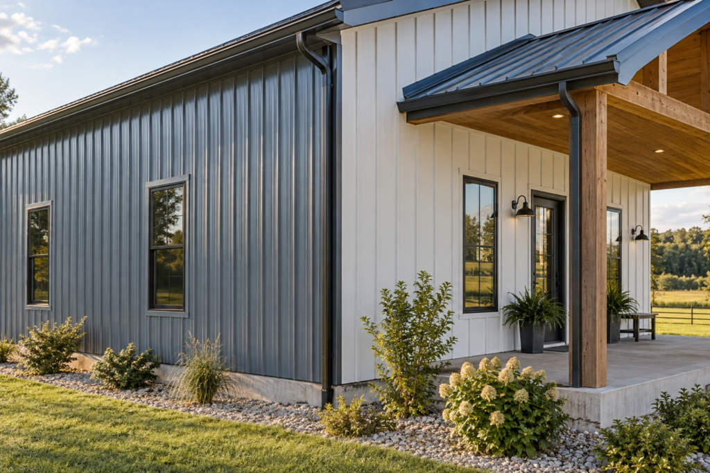 Illustrative construction image for Ribbed Metal or Board-and-Batten Siding?