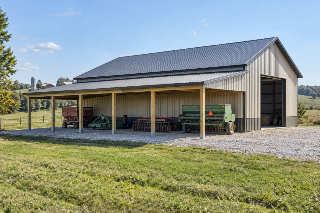 Illustrative construction image for When a Lean-To Makes Sense for a Farm Building